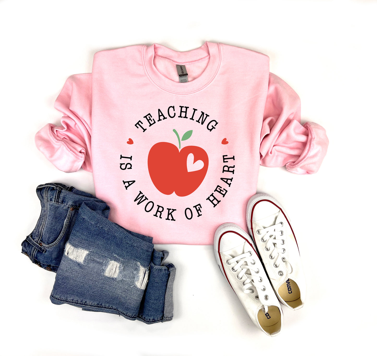 Teaching Is a Work of Heart Adult Sweatshirt