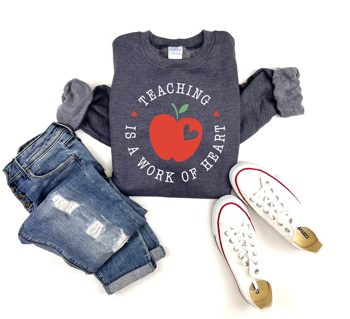 Teaching Is a Work of Heart Adult Sweatshirt