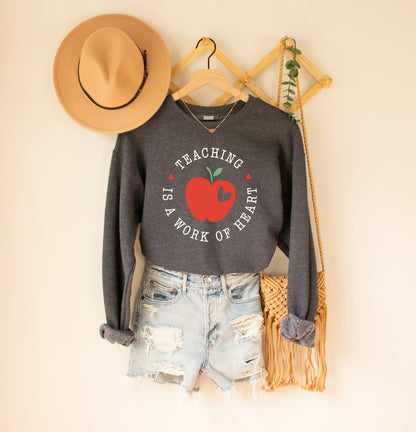 Teaching Is a Work of Heart Adult Sweatshirt