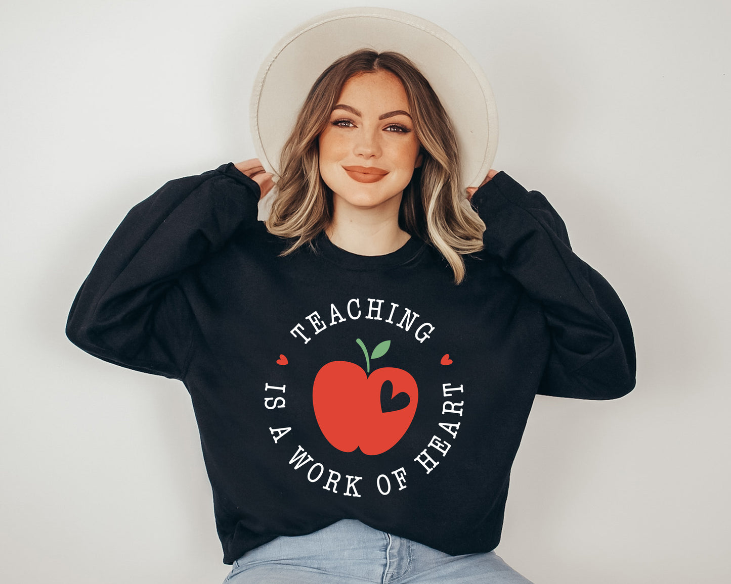 Teaching Is a Work of Heart Adult Sweatshirt