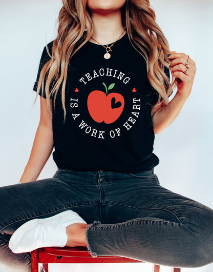 Teaching Is a Work of Heart Adult T-shirt