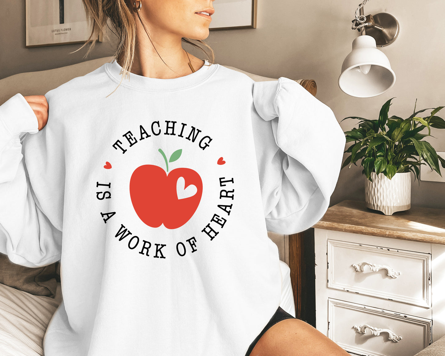 Teaching Is a Work of Heart Adult Sweatshirt