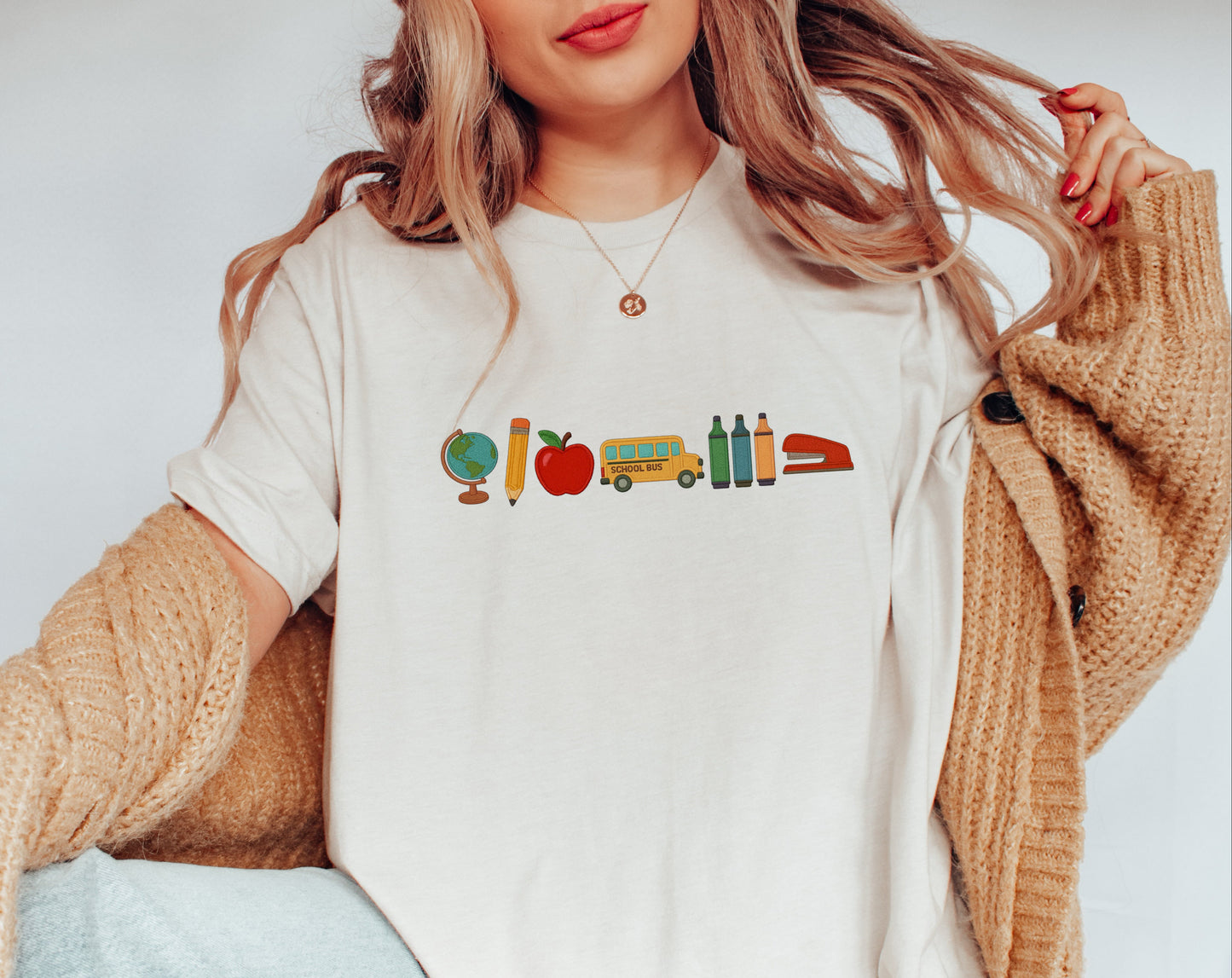 School Day Icons Adult T-shirt