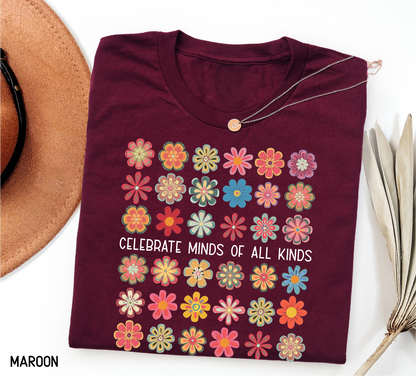 Celebrate Minds of All Kinds Adult T-shirt
