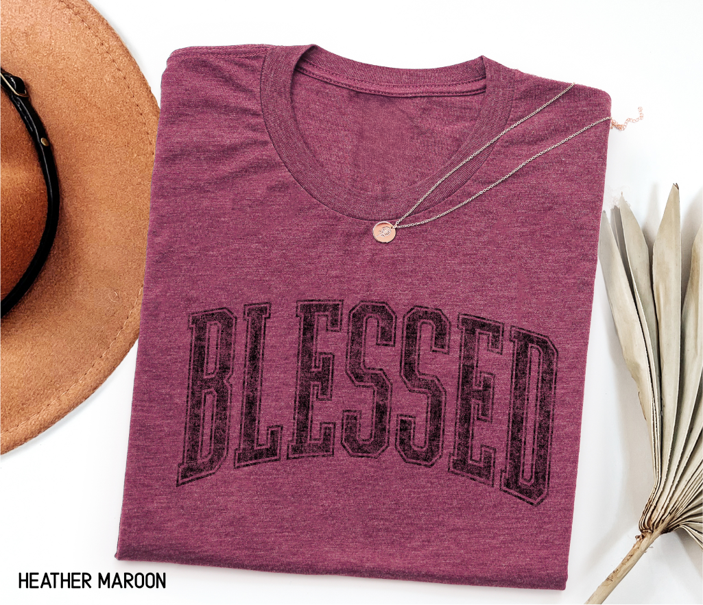 Distressed Blessed Adult T-shirt