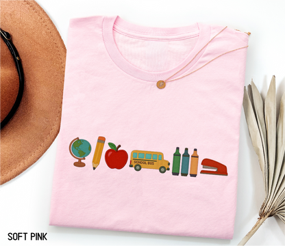School Day Icons Adult T-shirt