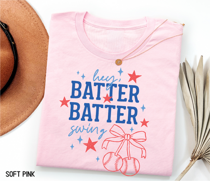 Coquette Hey Batter Batter Swing Adult T-shirt