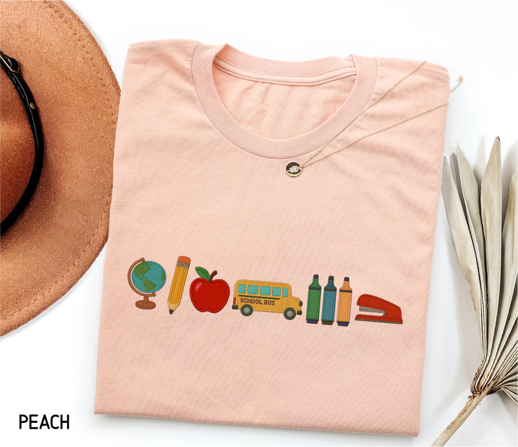 School Day Icons Adult T-shirt