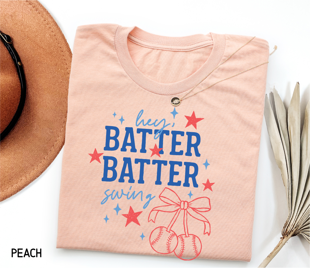 Coquette Hey Batter Batter Swing Adult T-shirt