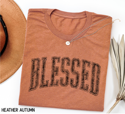 Distressed Blessed Adult T-shirt