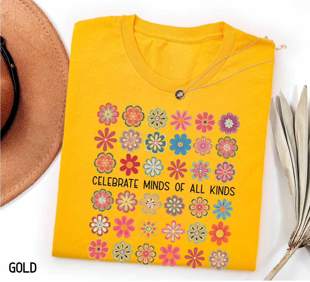 Celebrate Minds of All Kinds Adult T-shirt