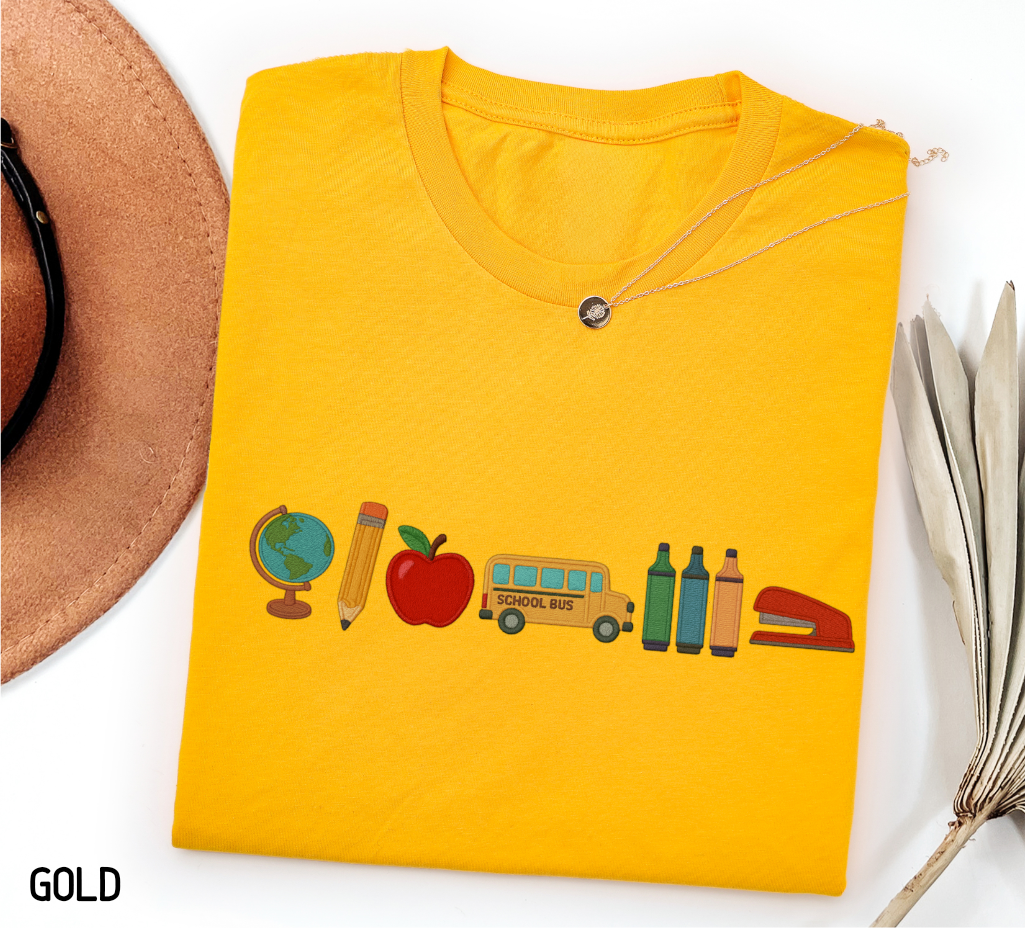 School Day Icons Adult T-shirt