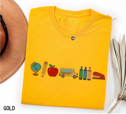 School Day Icons Adult T-shirt