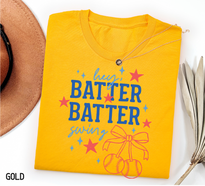 Coquette Hey Batter Batter Swing Adult T-shirt