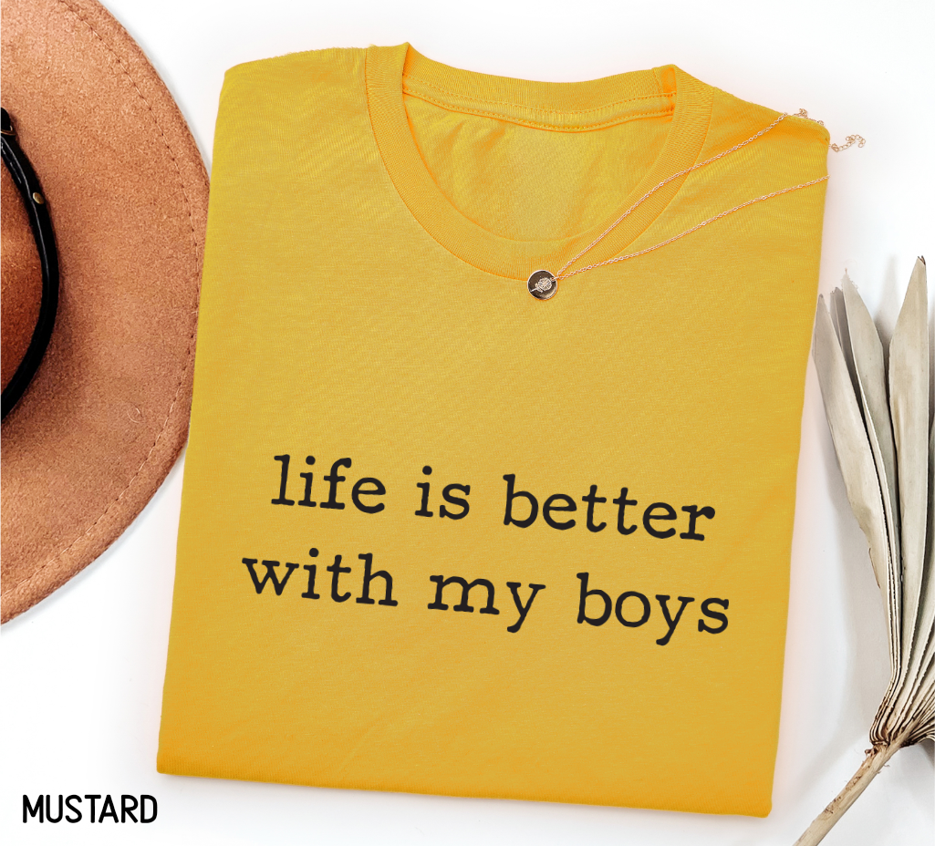 Life Is Better With My Boys Adult T-shirt