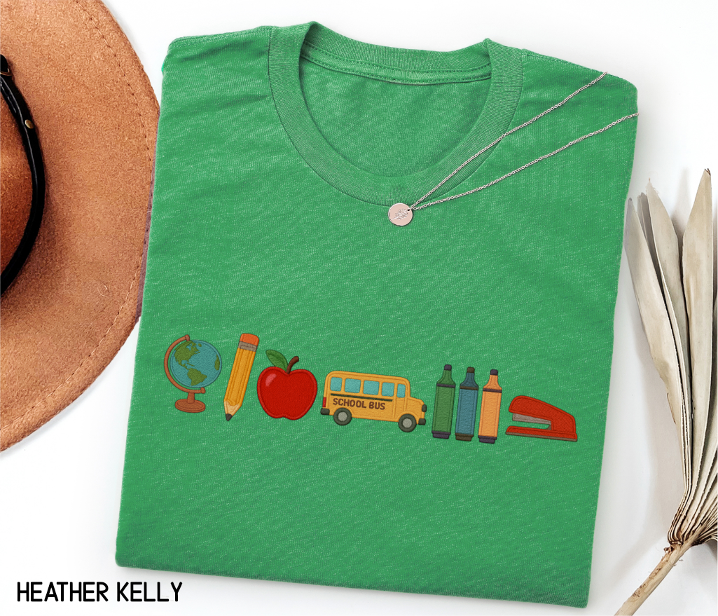 School Day Icons Adult T-shirt