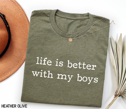 Life Is Better With My Boys Adult T-shirt