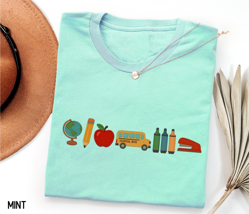 School Day Icons Adult T-shirt