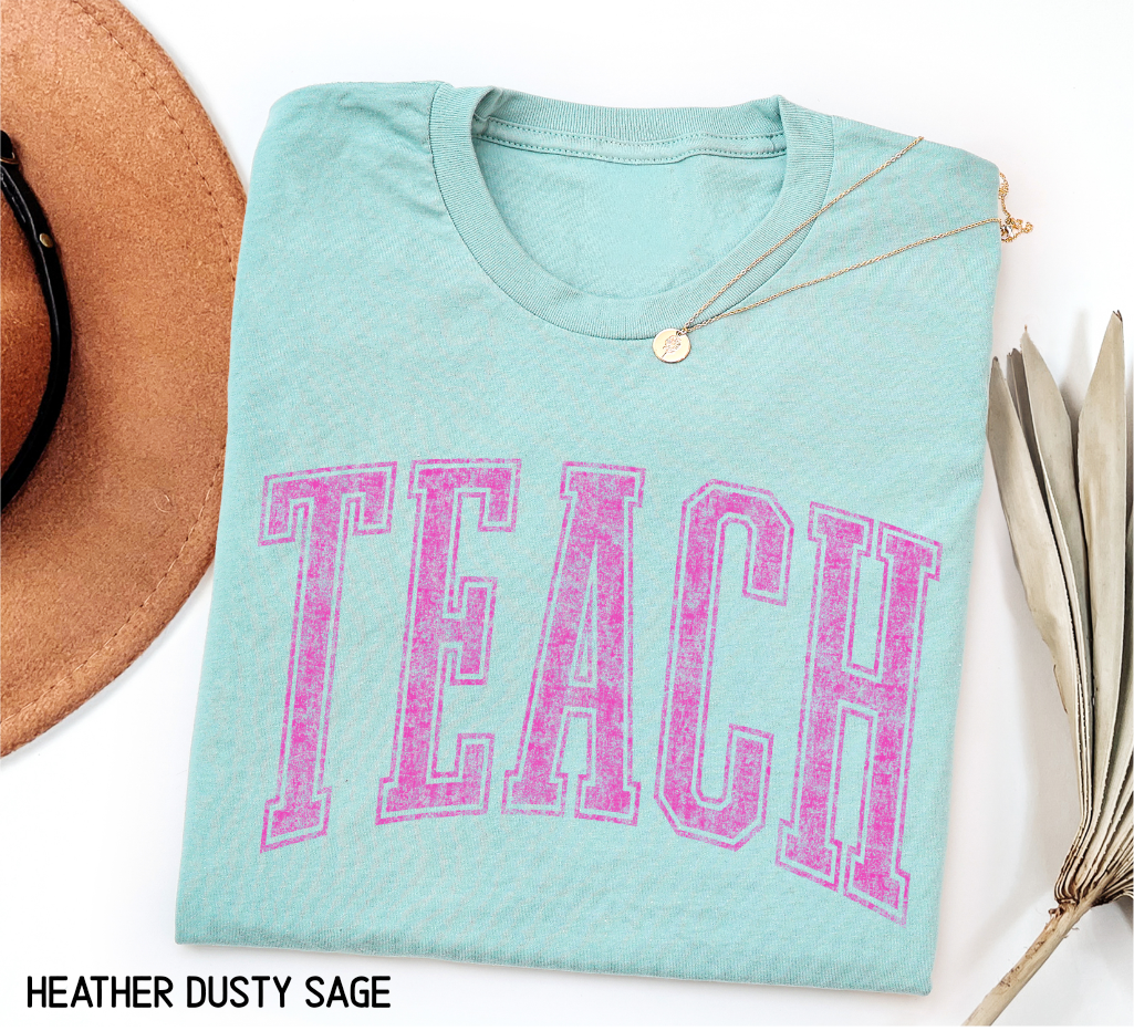 Pink Teach Adult T-shirt