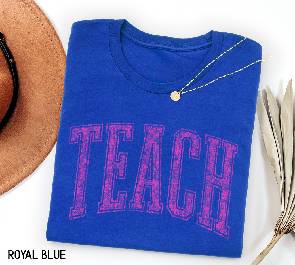 Pink Teach Adult T-shirt