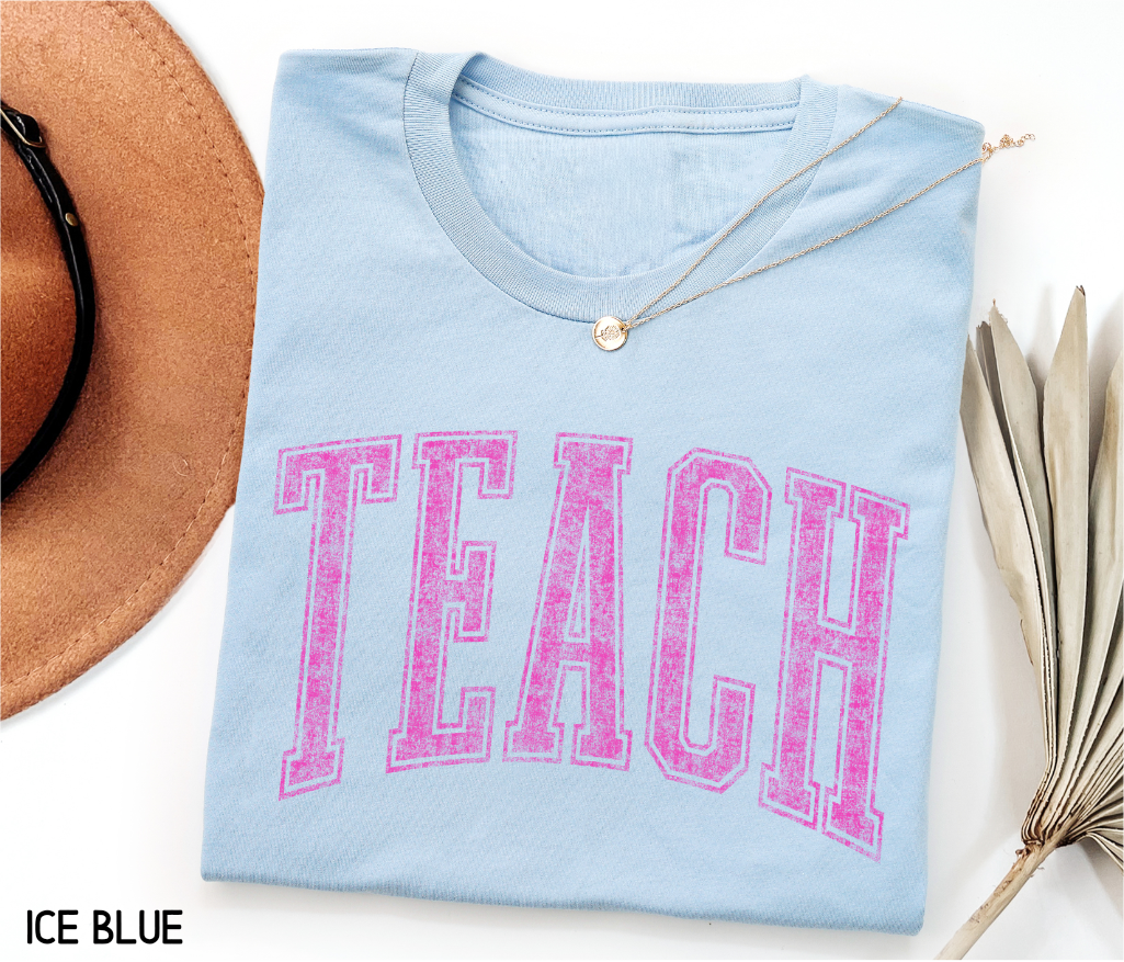 Pink Teach Adult T-shirt