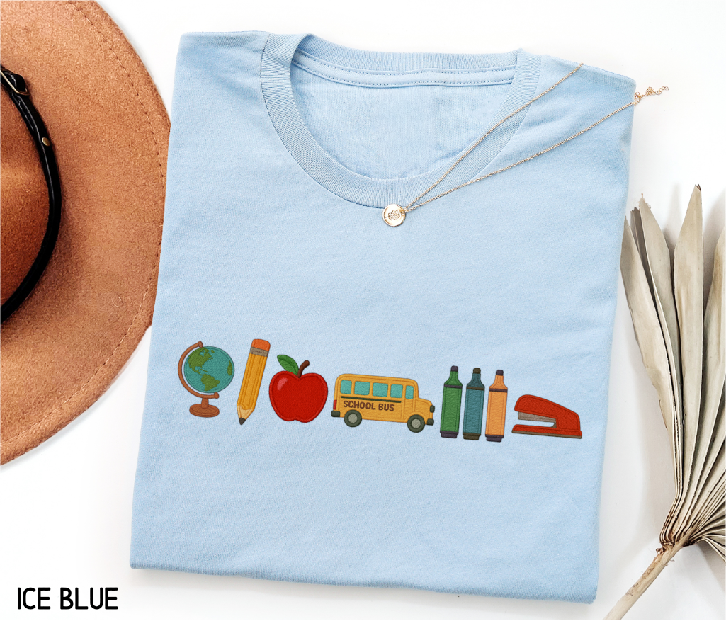 School Day Icons Adult T-shirt