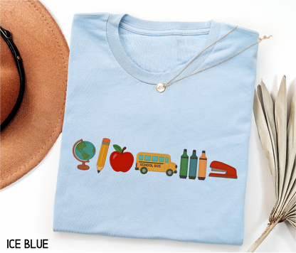 School Day Icons Adult T-shirt
