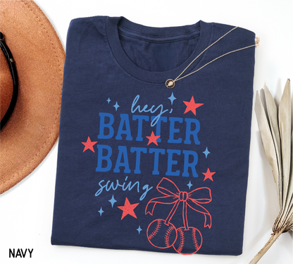 Coquette Hey Batter Batter Swing Adult T-shirt