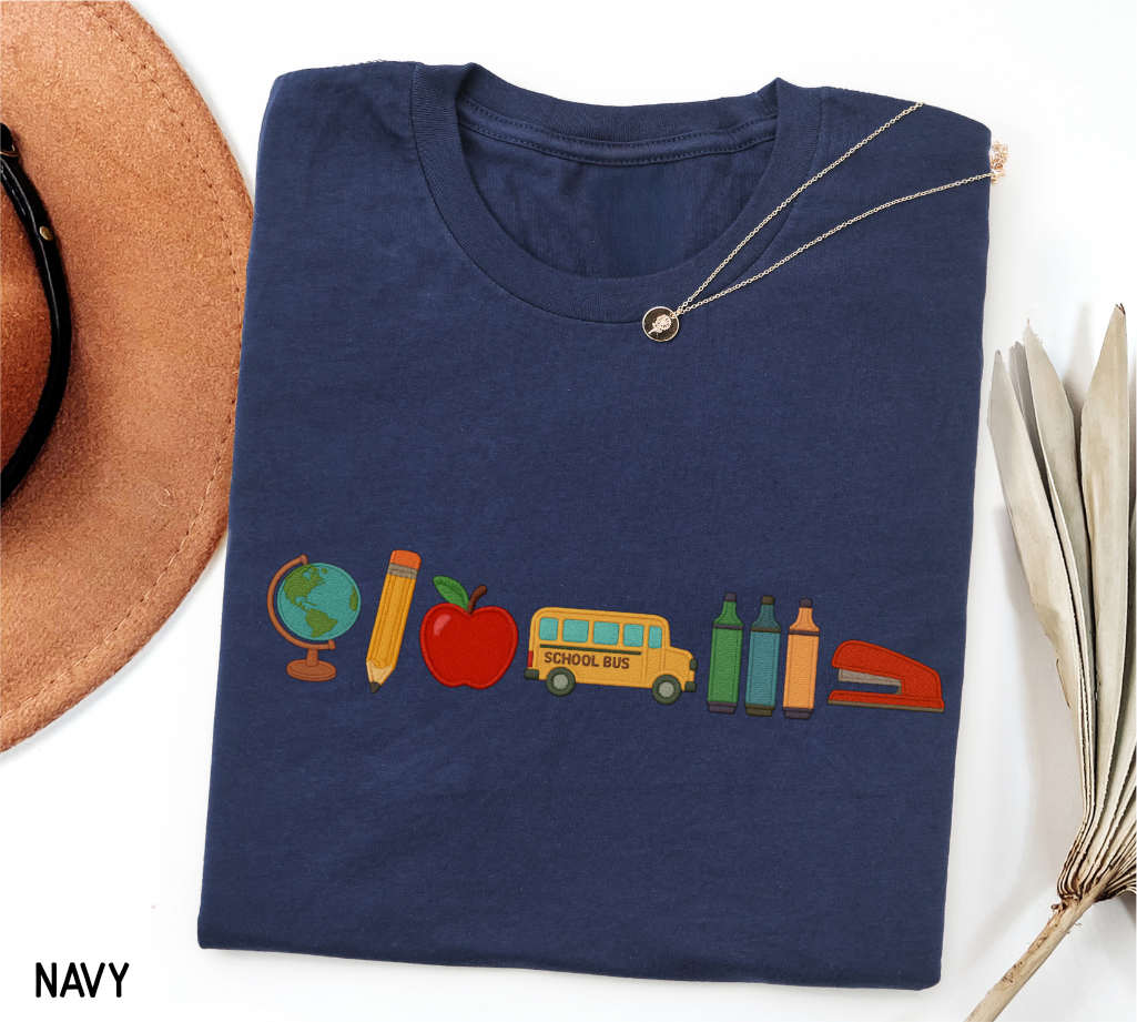 School Day Icons Adult T-shirt