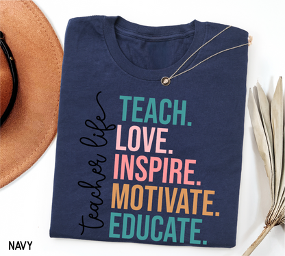 Teacher Life Adult T-shirt