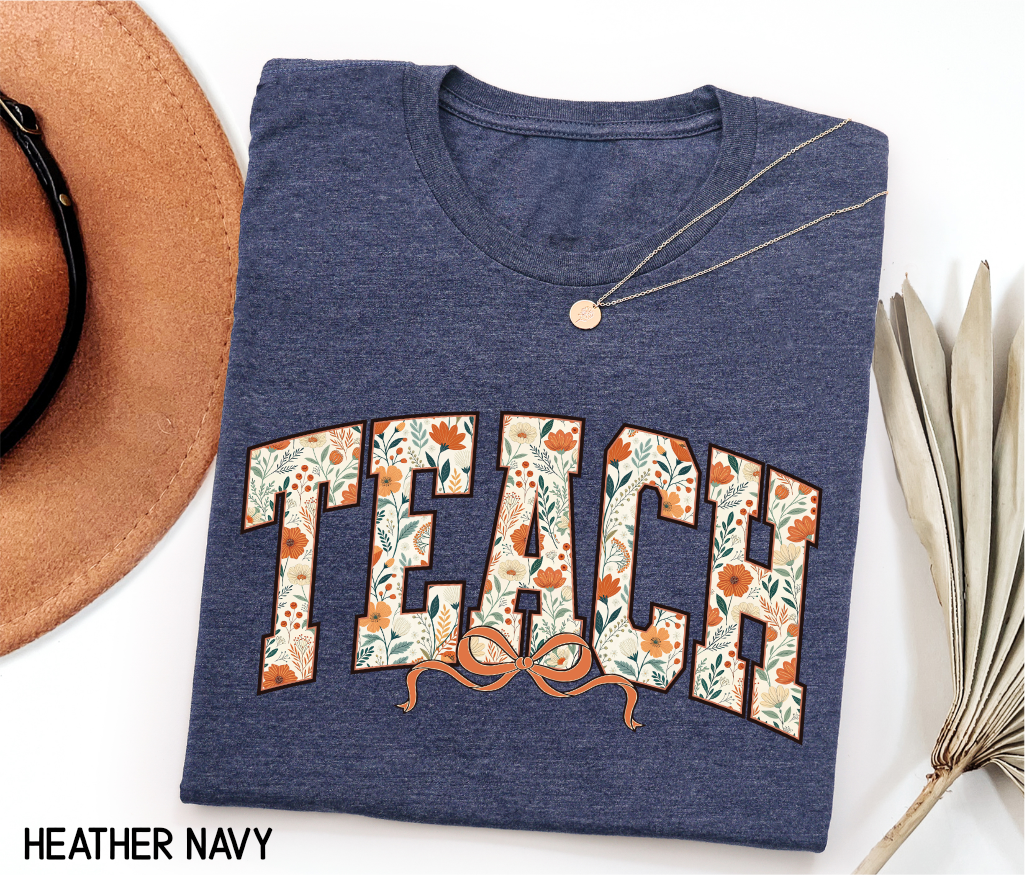 Teach Coquette Bow Adult T-shirt