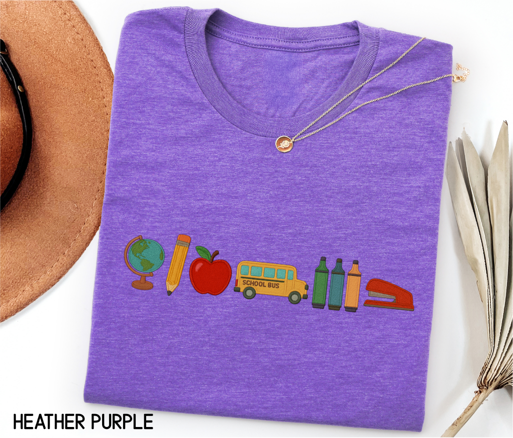 School Day Icons Adult T-shirt