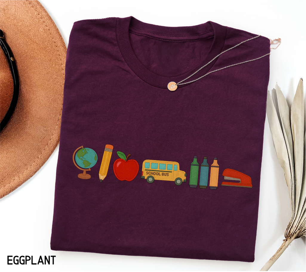 School Day Icons Adult T-shirt