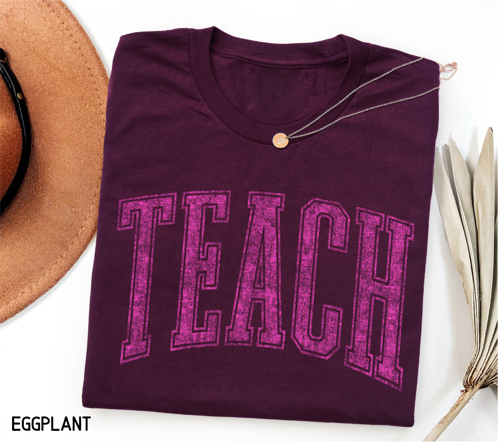 Pink Teach Adult T-shirt