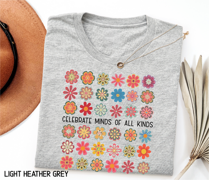 Celebrate Minds of All Kinds Adult T-shirt