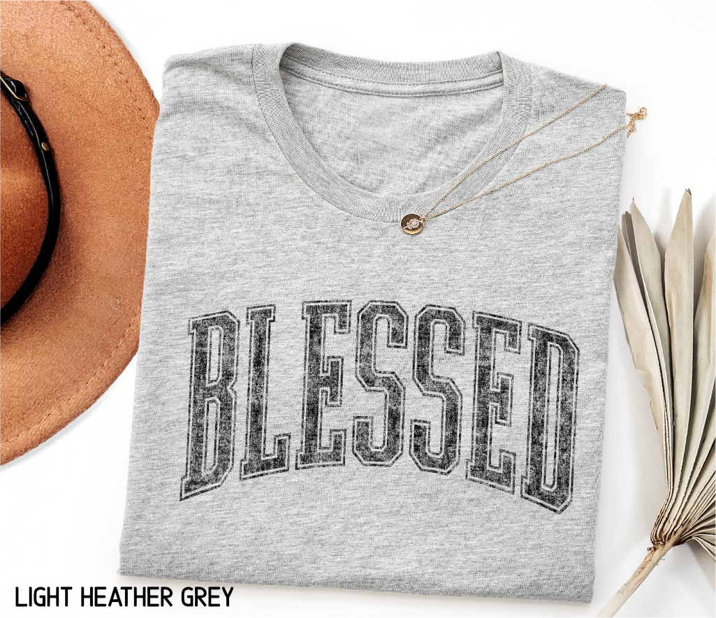 Distressed Blessed Adult T-shirt