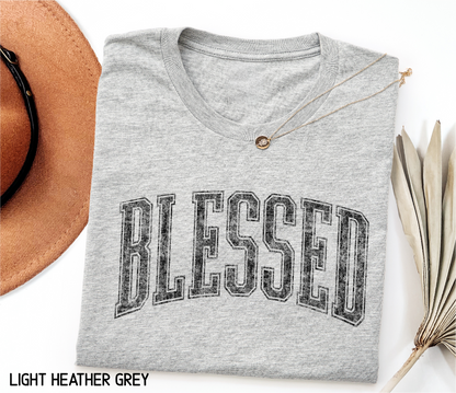 Distressed Blessed Adult T-shirt
