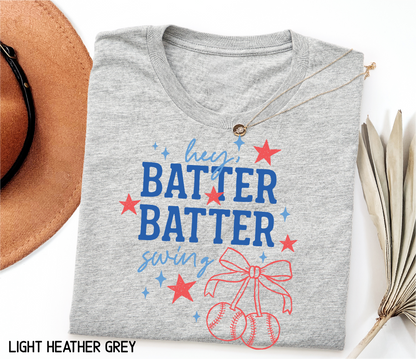 Coquette Hey Batter Batter Swing Adult T-shirt