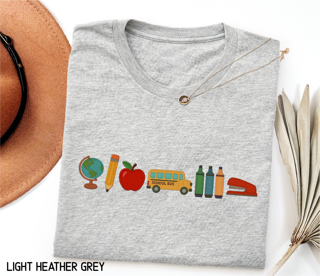 School Day Icons Adult T-shirt