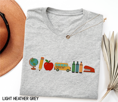 School Day Icons Adult T-shirt