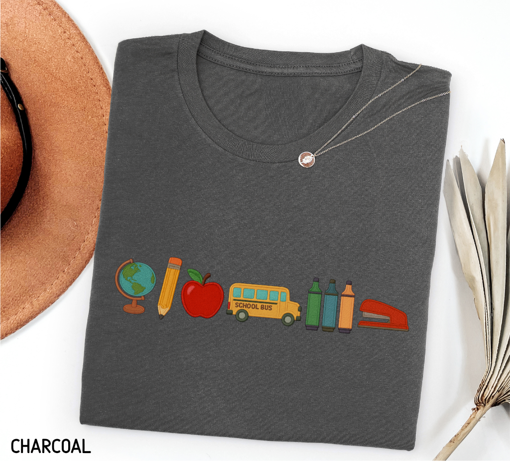 School Day Icons Adult T-shirt