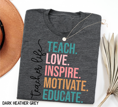 Teacher Life Adult T-shirt