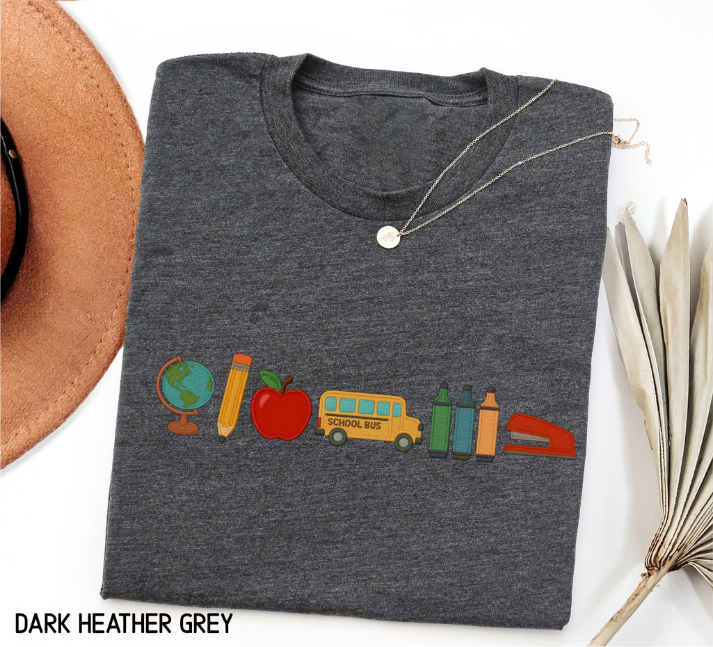 School Day Icons Adult T-shirt