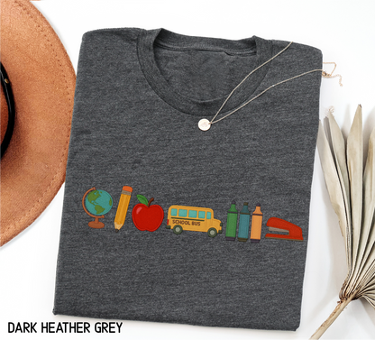 School Day Icons Adult T-shirt