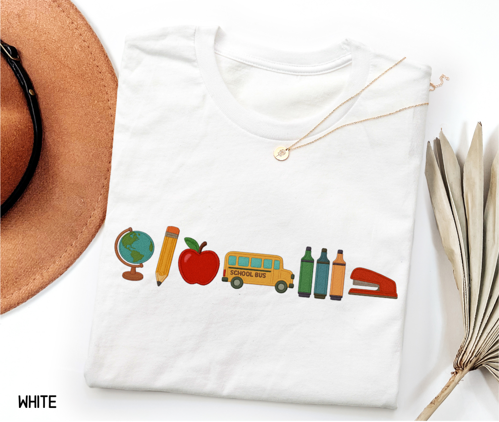 School Day Icons Adult T-shirt