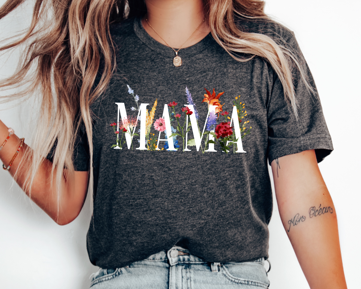Wildflower Mama Adult T-shirt