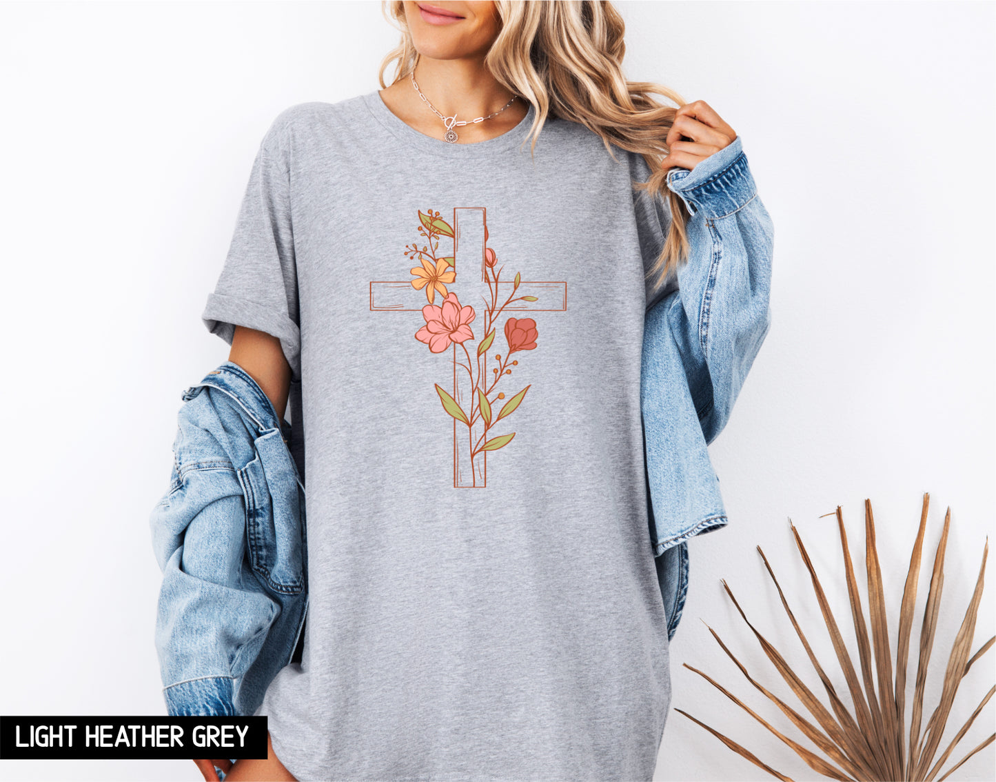 Floral Cross Adult T-shirt