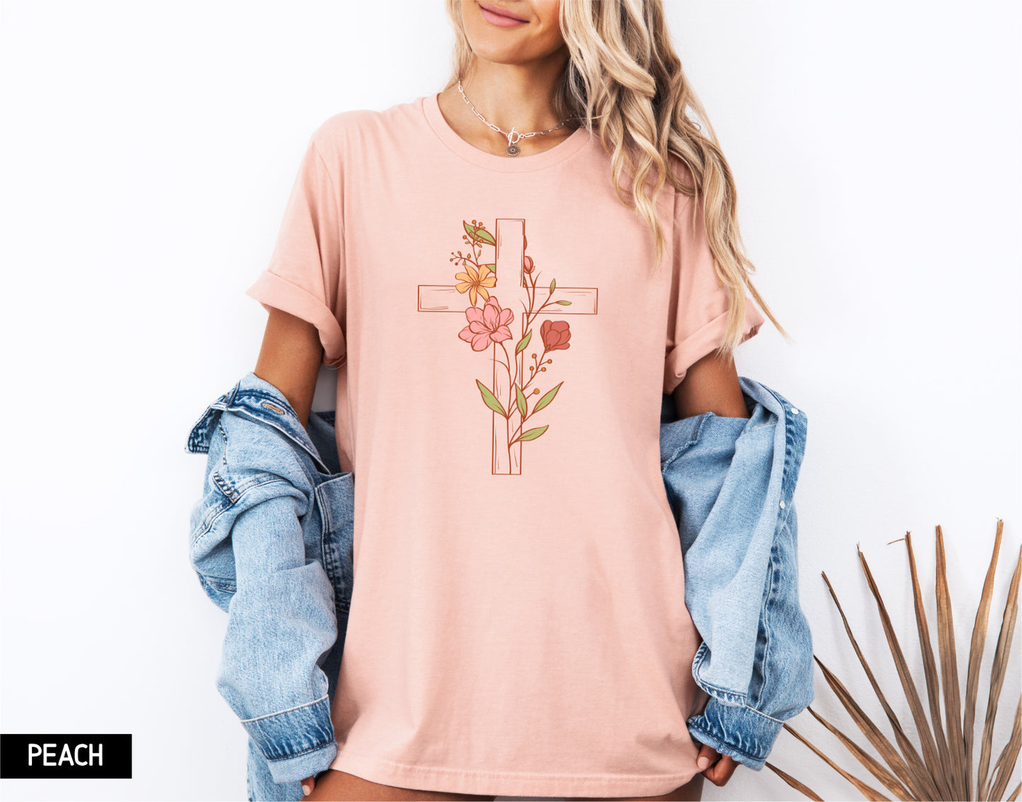 Floral Cross Adult T-shirt