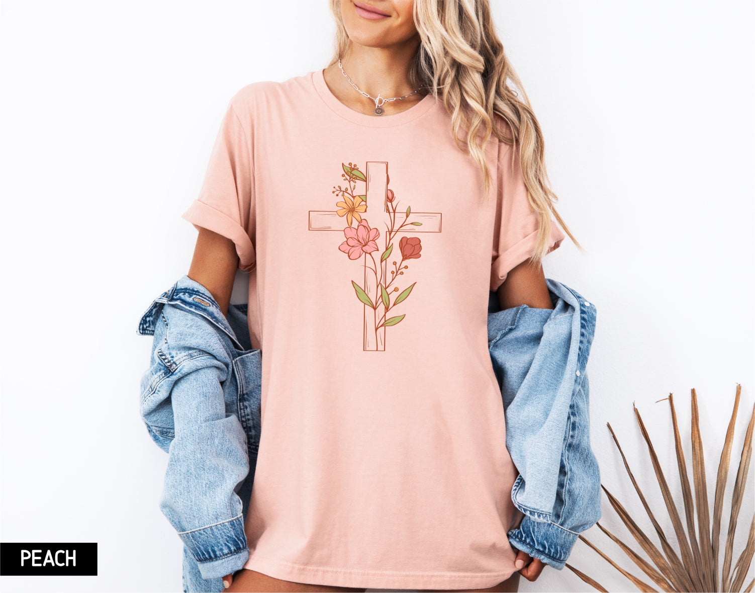 Floral Cross Adult T-shirt