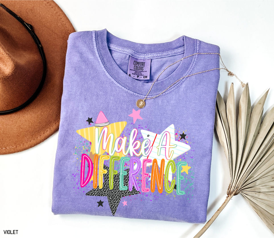 Make A Difference Teacher Adult Comfort Colors T-Shirt